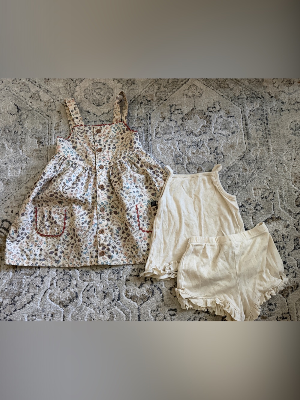 Carter's Cream Tank & Shorts Set and Floral Modern Moment Dress